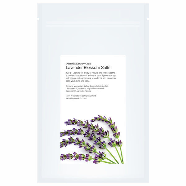 A Lavender Blossom Salts mineral bath will soothe your sore muscles, while your body starts the healing process.