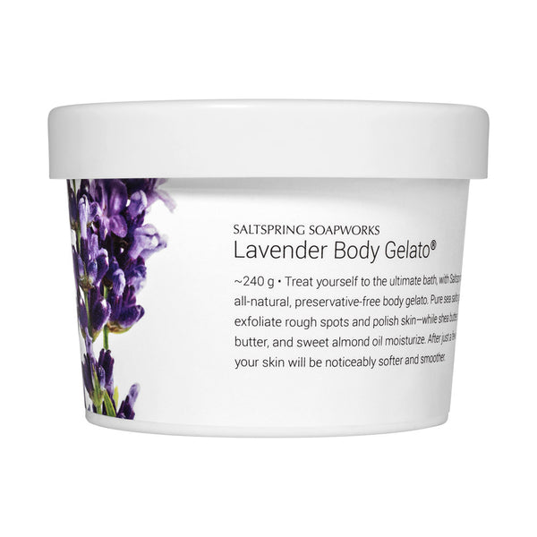 Looking for serious relaxation? You’ll find it in our Lavender Body Gelato®. Great on your hands and body, Body Gelato® is all-natural, preservative-free, and quite possibly the ultimate body scrub.