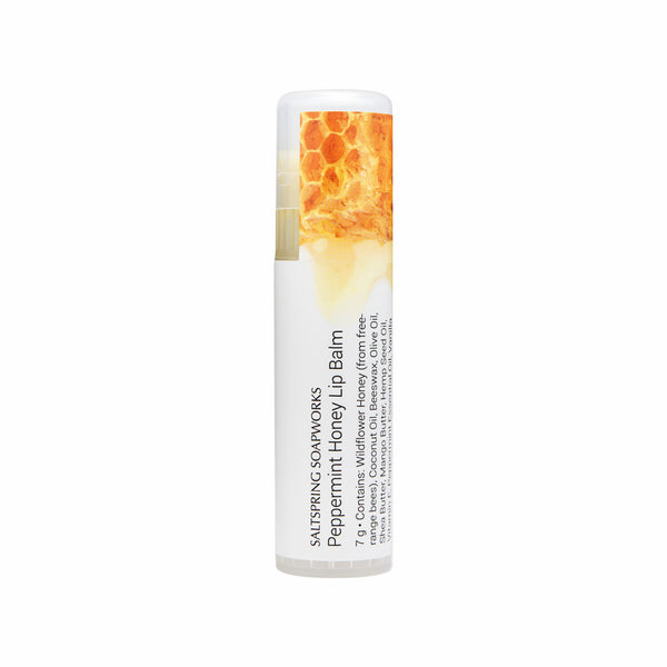 Peppermint Honey Lip Balm. Probably the best lip balm you will ever use! Blended with local organic beeswax and honey, this creamy, moisture-rich balm will protect your lips from sun, wind, and just about anything thrown your way.