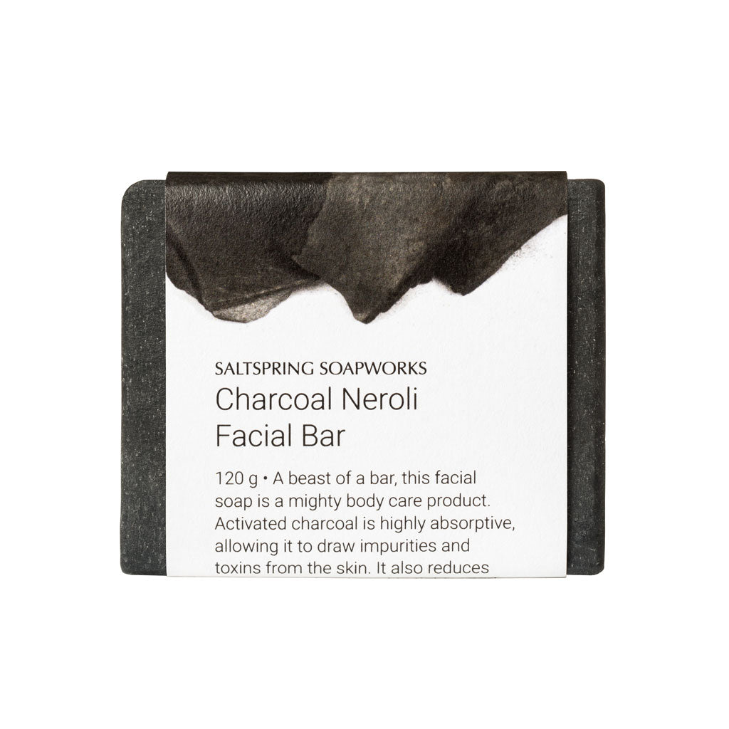 A beast of a bar, this facial soap is a mighty body care product. Activated charcoal is highly absorptive, allowing it to draw impurities and toxins from the skin. It also reduces pore size and makes skin tighter and firmer.