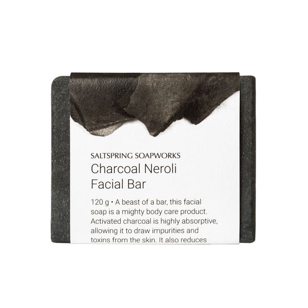 A beast of a bar, this facial soap is a mighty body care product. Activated charcoal is highly absorptive, allowing it to draw impurities and toxins from the skin. It also reduces pore size and makes skin tighter and firmer.