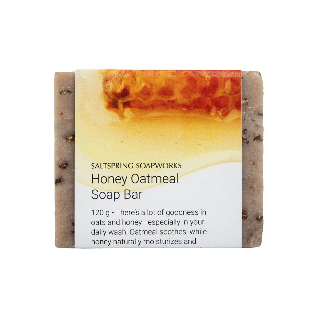 There’s a lot of goodness in oats and honey—especially in your daily wash! Oatmeal soothes, while honey naturally moisturizes and softens your skin. And just to make this soap a little more fragrant, we added extra honey—which we find rather delightful!