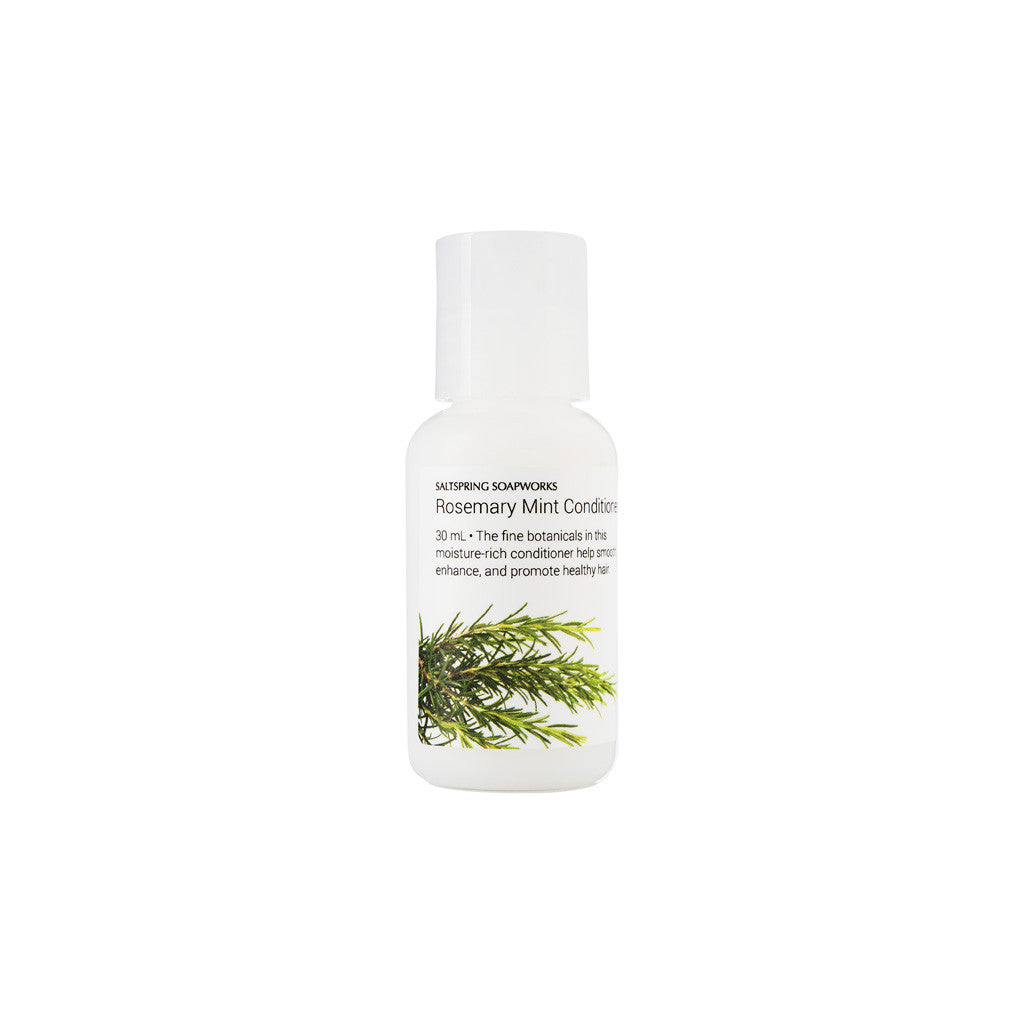Rosemary Mint Conditioner (Travel Size) Our Rosemary Mint Conditioner features fine botanicals that help smooth, enhance, and promote healthy hair. Powerful peppermint brings the party, while spunky rosemary conditions and strengthens—while stimulating hair growth.