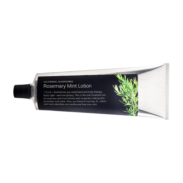 Rosemary Mint Lotion. Sometimes you need hand and body therapy that’s light—and non-greasy. This is the one! Essential oils of rosemary and mint enliven and invigorate making skin smoother and softer. Plus, our blend of rose hip, St. John’s wort and calendula oils soothe and heal your skin.