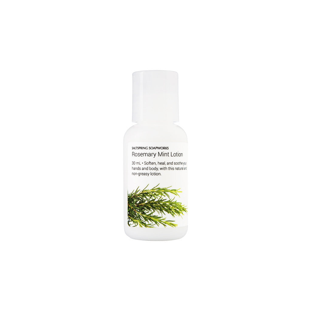 Rosemary Mint Lotion (Travel Size) Soften, heal, and soothe your hands and body, with this natural and non-greasy lotion.